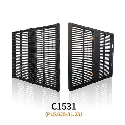 شاشة LED شفافة P3.91-7.82mm 3840hz الشبكة شاشة LED 1000 * 500mm في الهواء الطلق